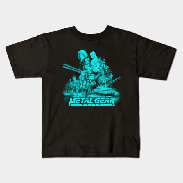 Metal Gear Solid (Cyan Version) Kids T-Shirt by CoolDojoBro